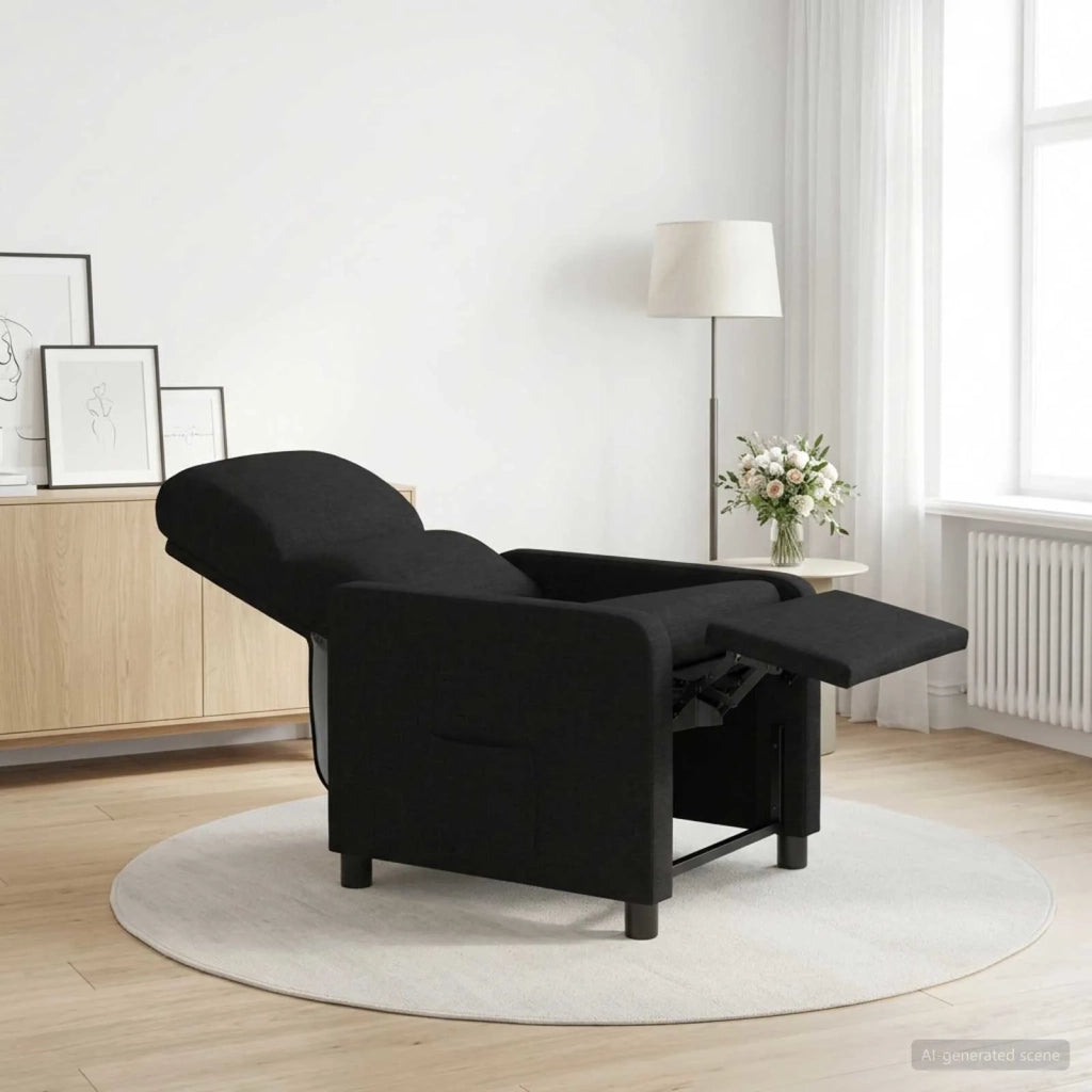 Divano Sedia-Poltrona reclinabile Nero Tessuto 881661