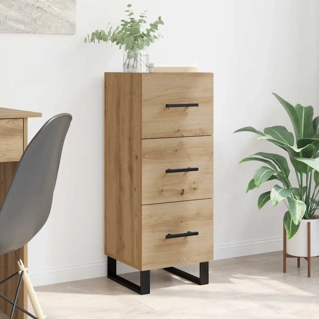 Credenza con Cassetto-Buffet-Armadio da cucina Rovere artigianale 34,5 x 34 x 90 cm