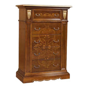 Cassettiera in legno intarsiata in foglia oro finitura bassano 106x53x153 - Mobili 2G