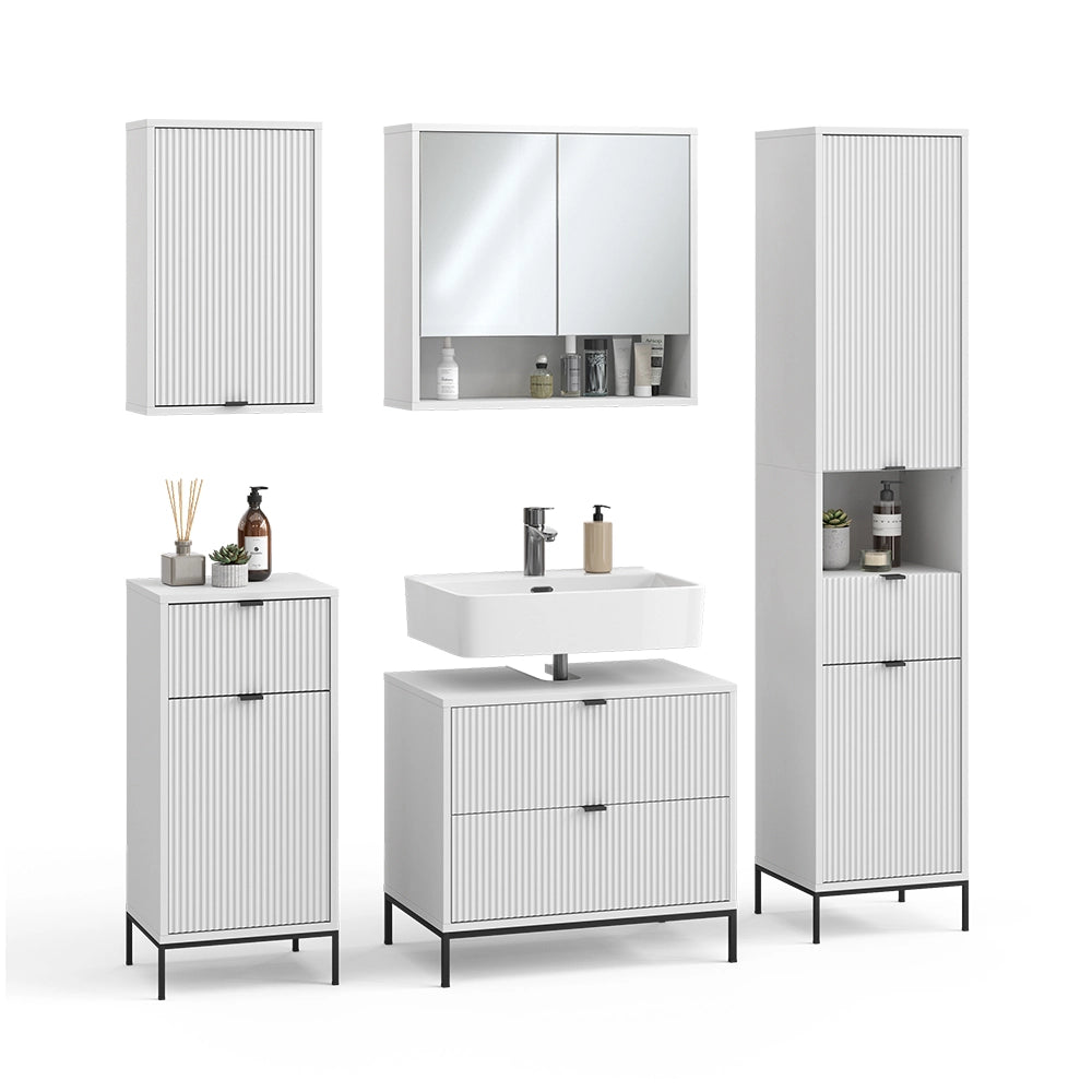 Vicco Set di mobili da bagno Bianco 5 parti