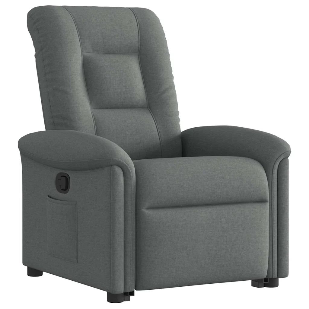 Divano Sedia-Poltrona Alzapersona Reclinabile Grigio Scuro in Tessuto 172355
