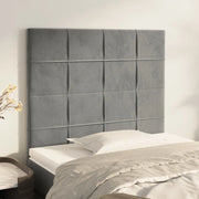 Testiera-Testata Decorativa Grigio Chiaro 80x5x118/128 cm Velluto 710579