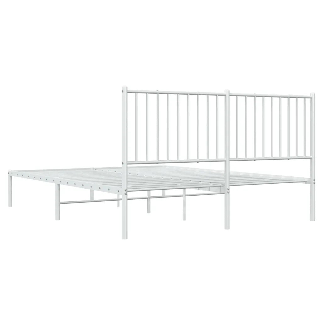Giroletto con Testiera Metallo Bianco 160x200 cm 350934