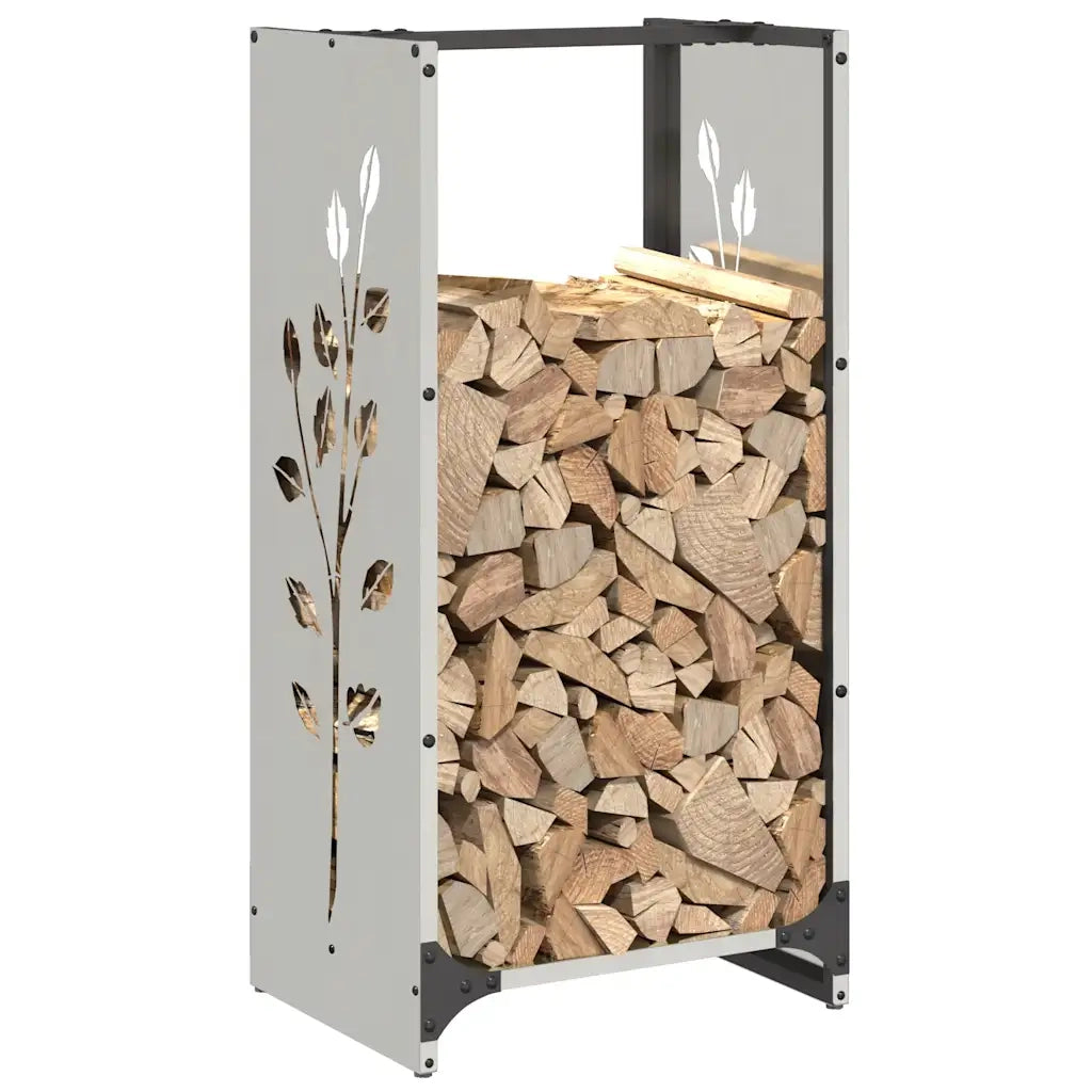 Rastrelliera per Legna da Ardere 40x30x80 cm in Acciaio Inox 864223