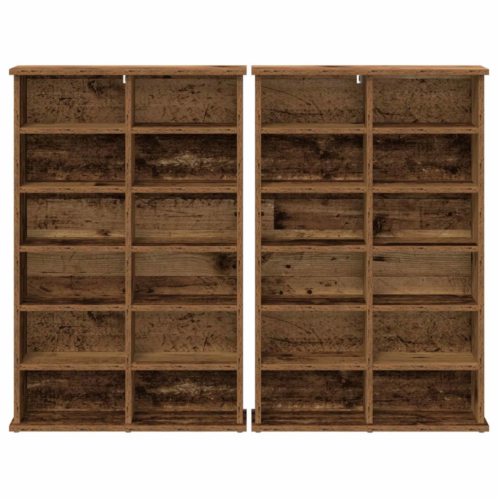 Mobile per CD 2 pz Legno antico 60 x 17 x 92 cm 8012743