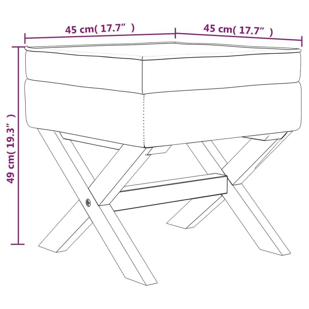 Sgabello Portaoggetti Grigio Scuro 45x45x49 cm in Tessuto cod mxl 50188