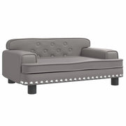 Cuccia per cani a forma di cesto comoda 70 x 45 x 30 cm in similpelle grigia 02_0042824