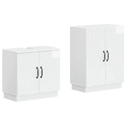 Set di Armadi da Bagno da 2 Pezzi HOORN Bianco Lucido 3417634
