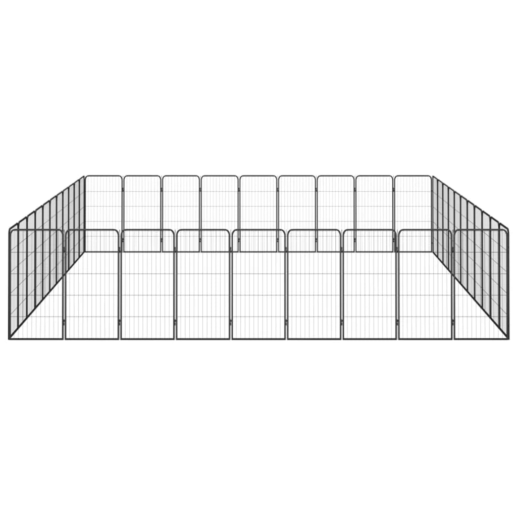Recinto per cani con 40 pannelli 50 x 100 cm acciaio verniciato a polvere nero 02_0043643