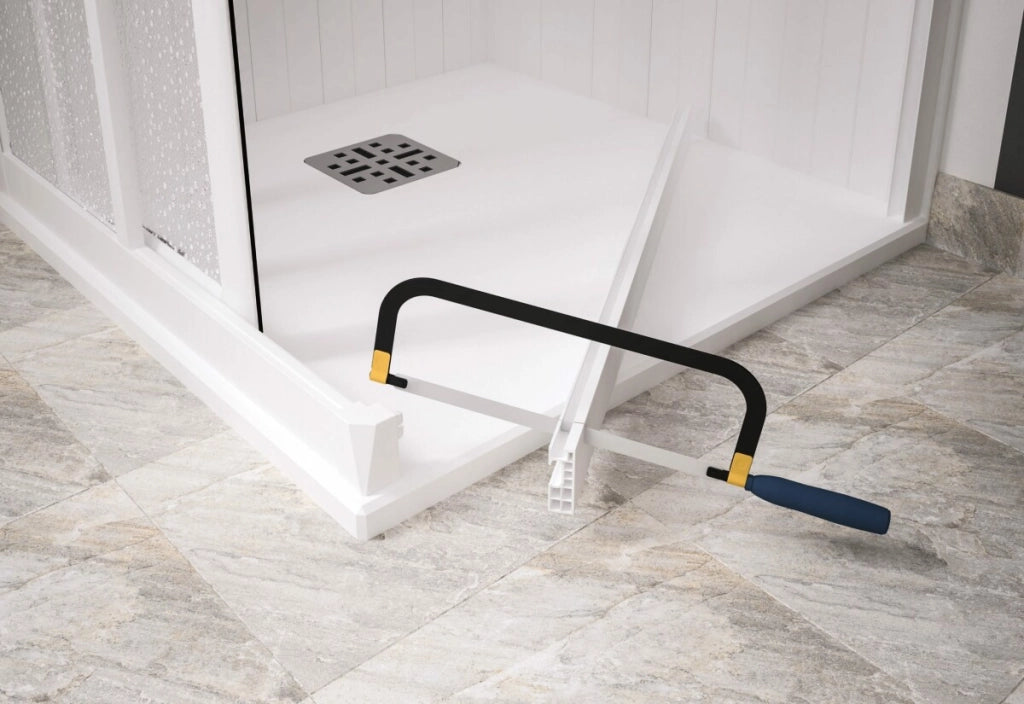 Box Porta Doccia Acrilico 2.2 MM 1 Lato Apertura Scorrevole Telaio PVC Bianco - Misura 110-120 x 185h 
