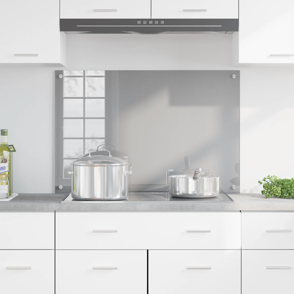 Schienale Cucina Grigio Chiaro 90x60x0,6 cm in Vetro Temperato