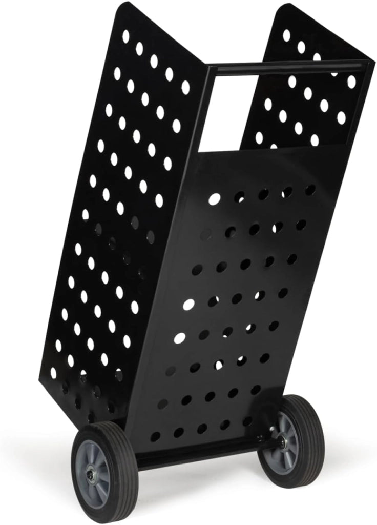 Carrello porta legna da ardere in acciaio nero 40x40x100 cm per il camino