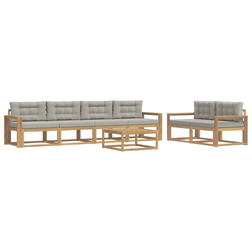Set di divani da esterno 6 pcs Bianco e Grigio Chiaro 3386100