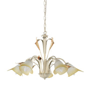 Lampadario 5 luci Lucrezia Avorio