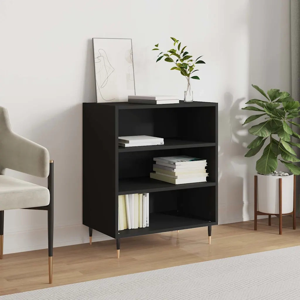 Credenza-Buffet-Armadio da cucina Nera 57x35x70 cm in Legno Multistrato 509348