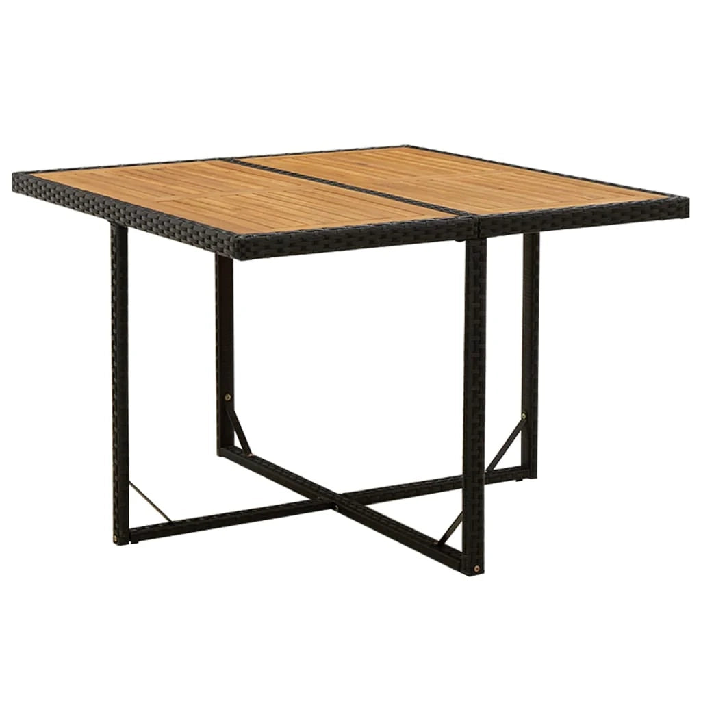 Set da pranzo da giardino in resina intrecciata nera da 5 pezzi e cuscini 02_0014892
