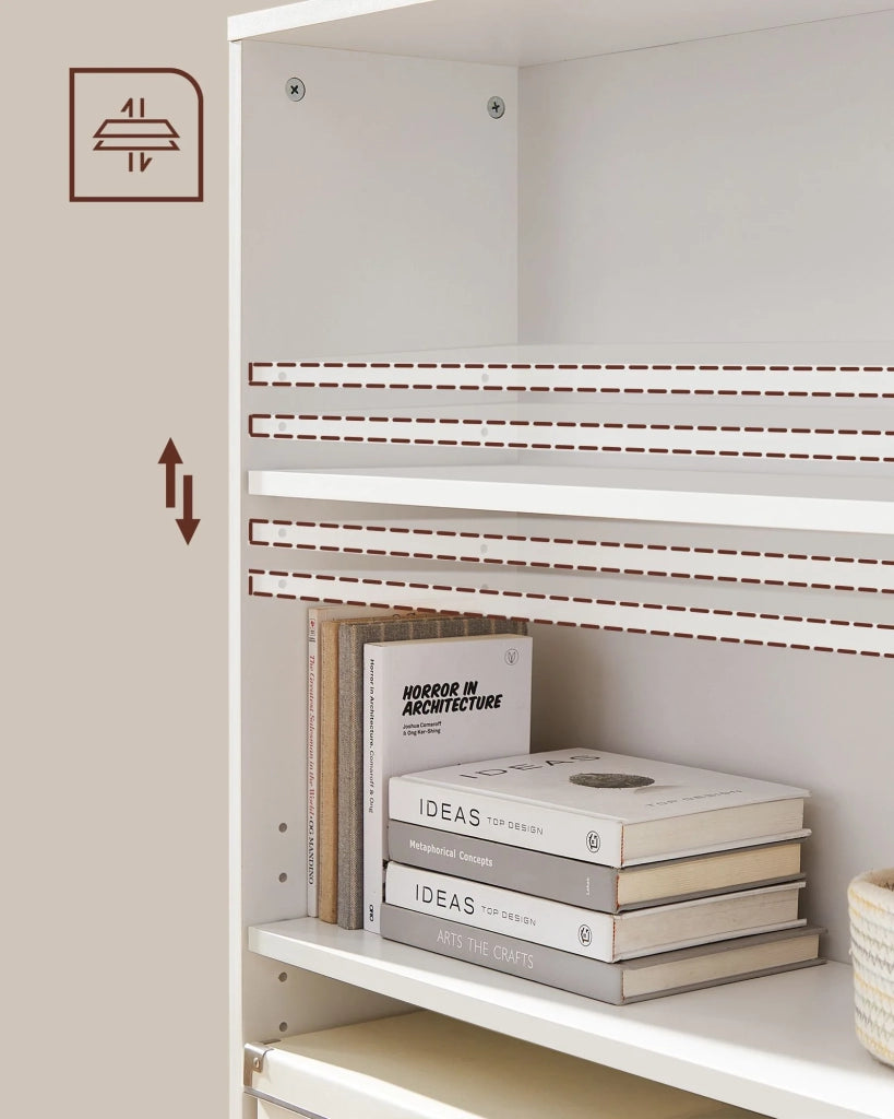 Libreria a 3 ripiani con ripiani regolabili per soggiorno cameretta ufficio bianca 40 x 24 x 93 cm bianco 12_0004191