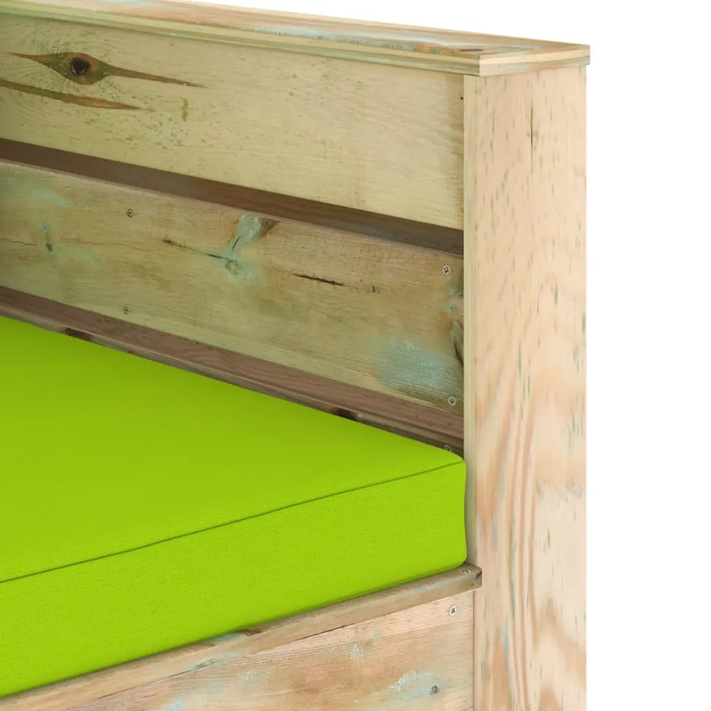 Set Divani da Giardino con Cuscini 2 pz Legno Impregnato Verde cod mxl 43489