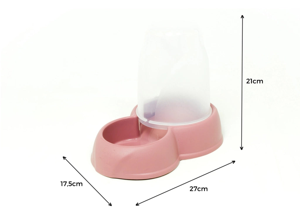 Dispenser Cibo/Acqua 1,6L Per Animali Modello 700084 Colore Rosa