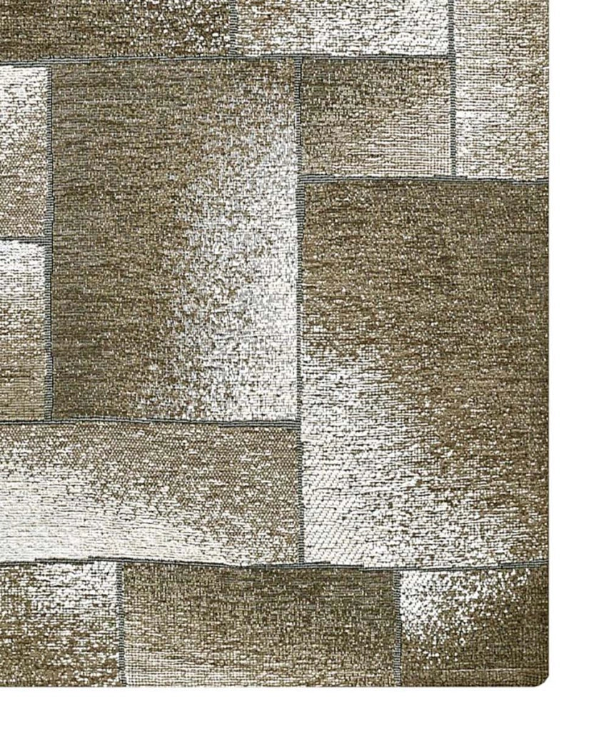 Tappeto passatoia TETRIX MARRONE FANGO salotto soggiorno camera, disegno geometrico stile mondrian arte moderna, multiuso lavabile antiscivolo cm.65x300 corsia
