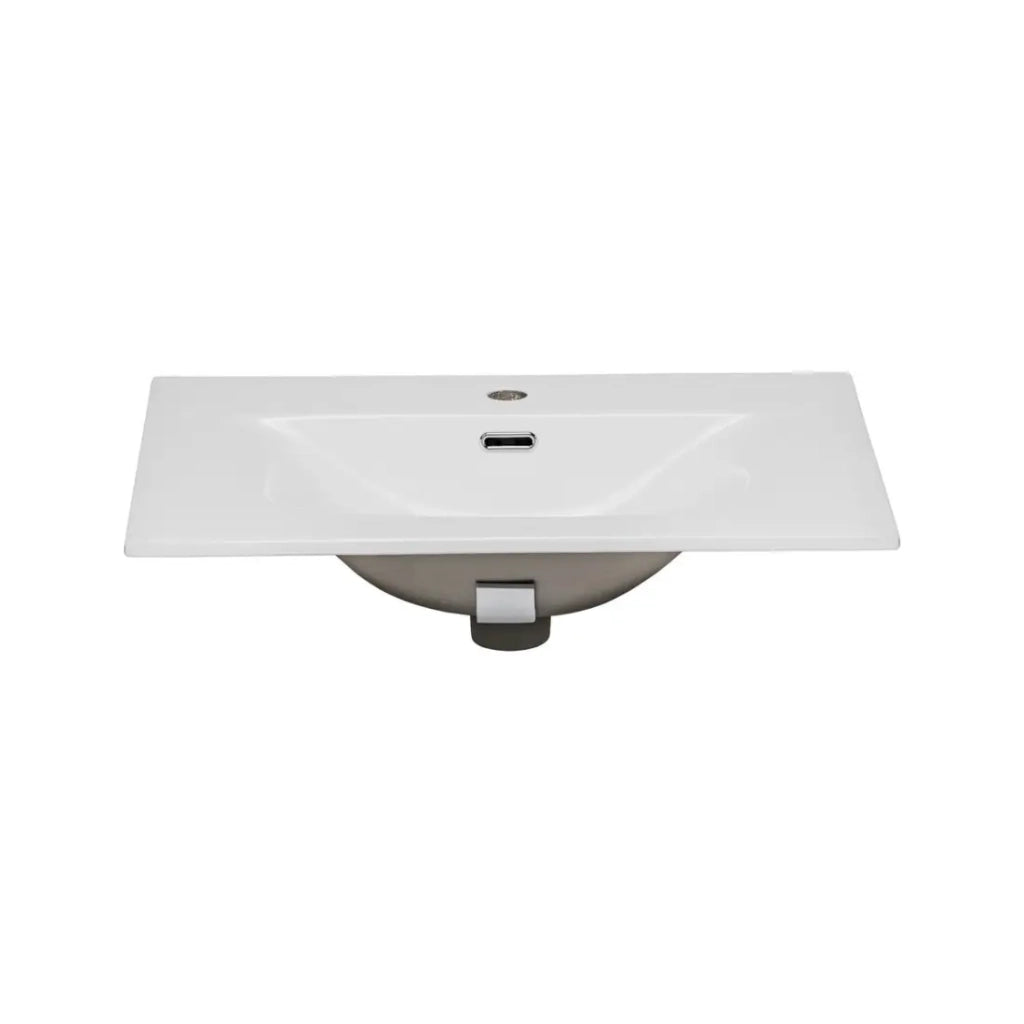 Lavabo da incasso VELOA 70 cm ceramica bianco brillante design rettangolare