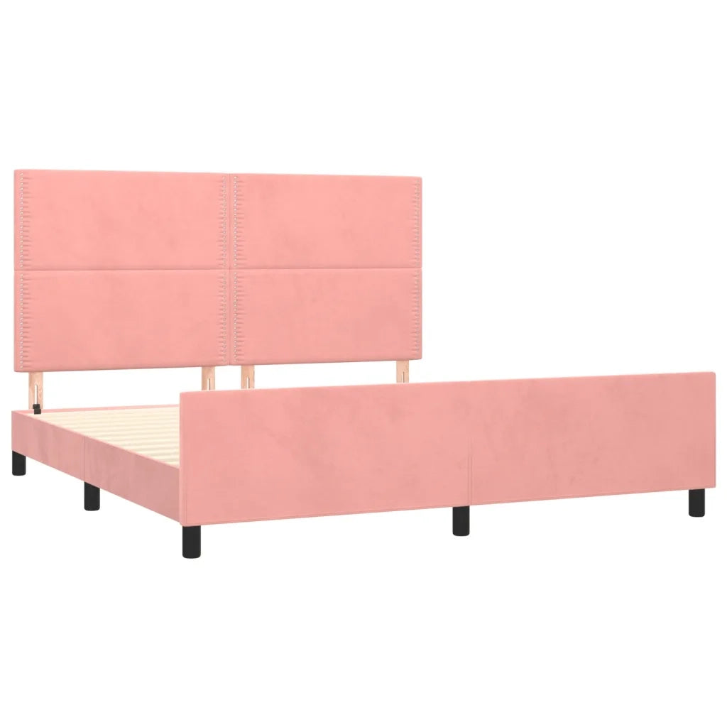 Giroletto con Testiera Rosa 160x200 cm in Velluto cod mxl 61029