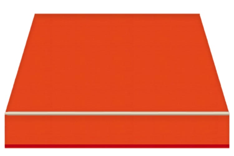 Tenda da Sole a Bracci Estensibili Tempotest Para', col. Arancione 19, Largh. 3,6m x Sporgenza 2.60m con Mantovana Ondulata - Arganello Destro