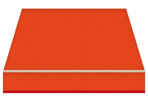 Tenda da Sole a Bracci Estensibili Tempotest Para', col. Arancione 19, Largh. 3,9m x Sporgenza 1.85m con Mantovana Ondulata - Arganello Destro