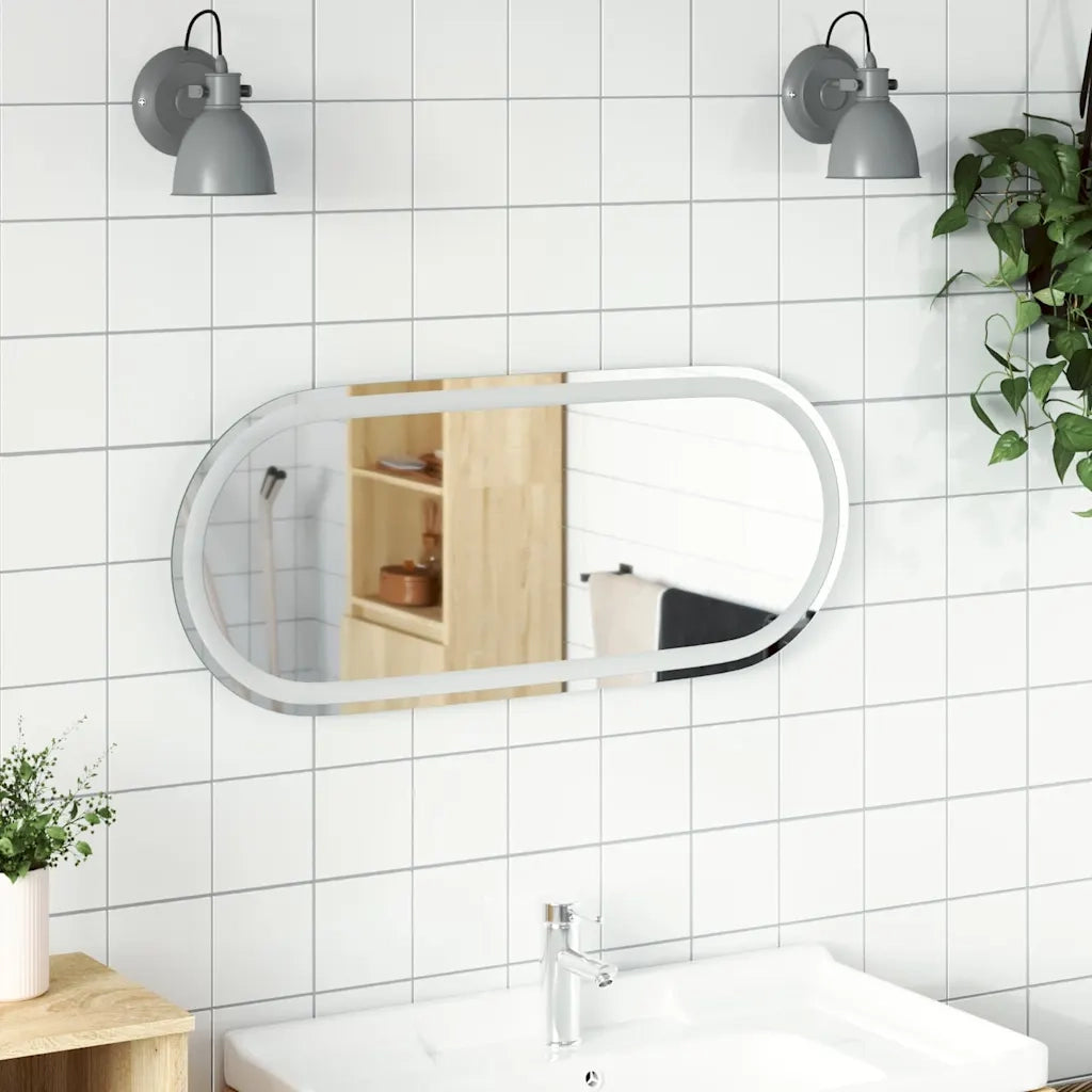 Specchio da Bagno LED 90x40 cm Ovale 353286