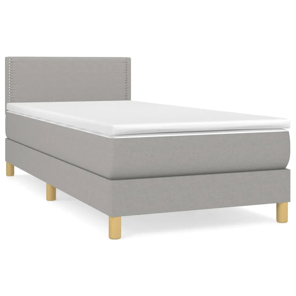 Giroletto a Molle con Materasso Grigio Chiaro 90x200 cm Tessuto 3140505