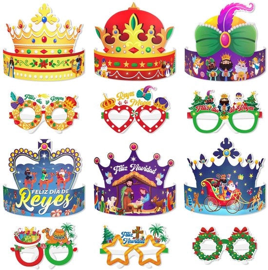 Calze di mago 12 pezzi - Cappelli da festa - Accessori per Natale - Decorazioni per compleanno - Prop per foto - Cordoni elastiche - Cappello da festa