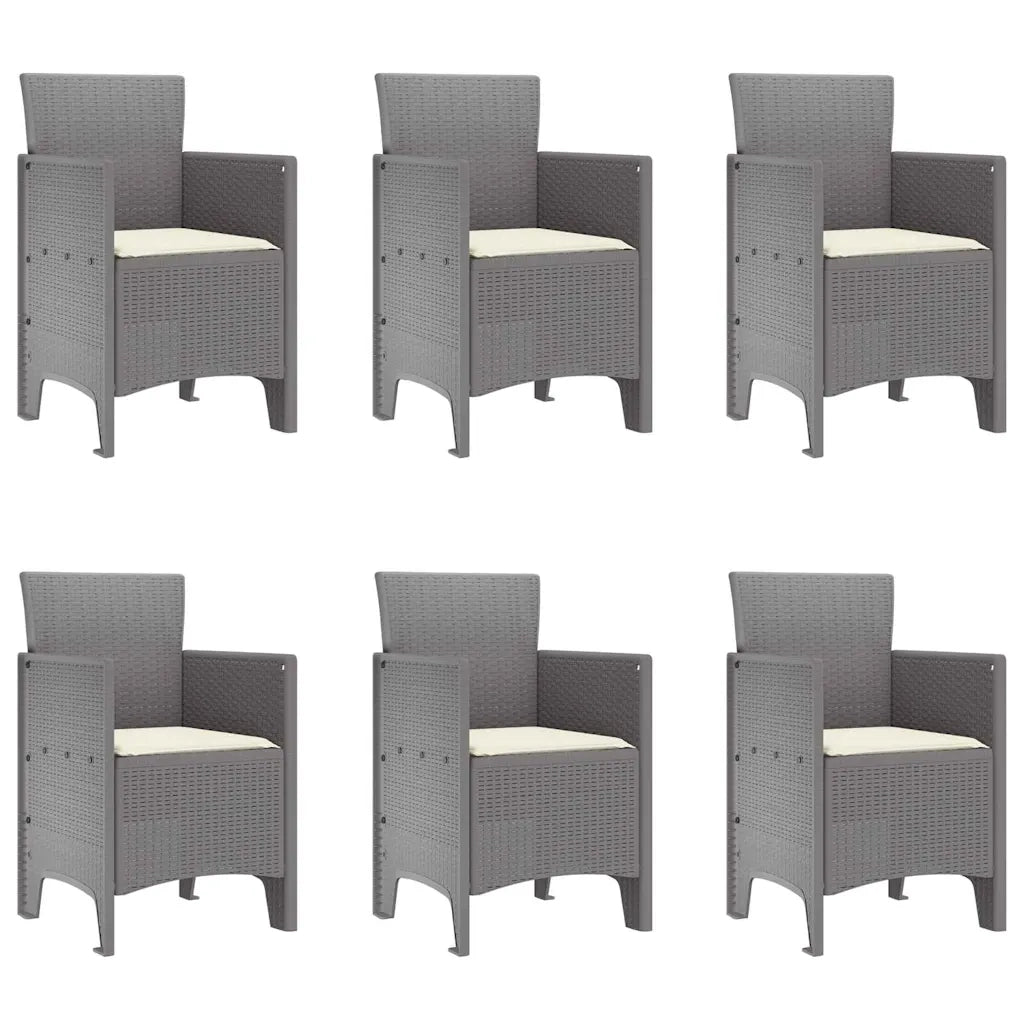 Set da Pranzo per Giardino 7 pcs Grigio Chiaro Polipropilene 3378731