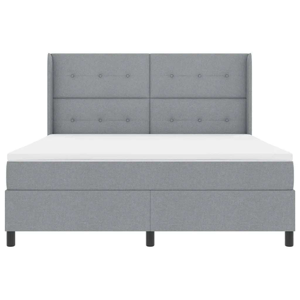 Letto a molle con materasso Grigio chiaro 200 x 180 cm Tessuto 3341658