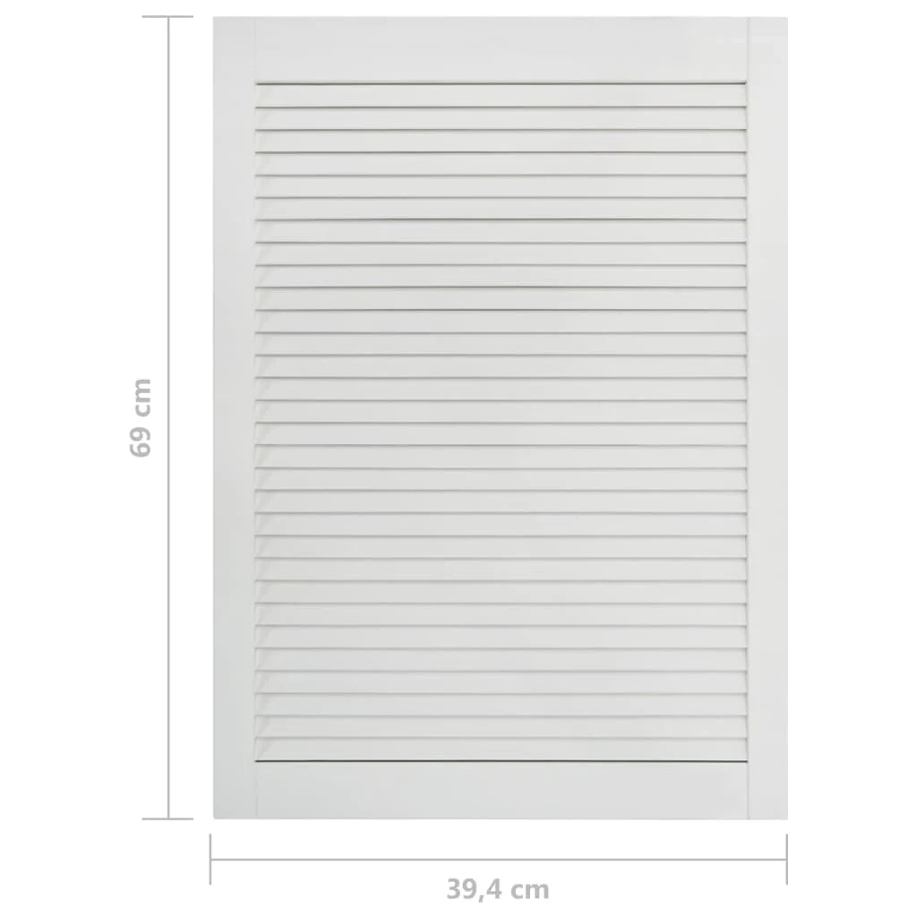 Porta a persiana anta per guardaroba anta per mensola rivestimento per armadio divisorio per guardaroba 69 x 39,4 cm legno di pino massiccio bianco 02_0003884