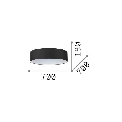 Paralume Cilindro Collezione SET Finitura Nera Diametro 70 cm Ideal Lux