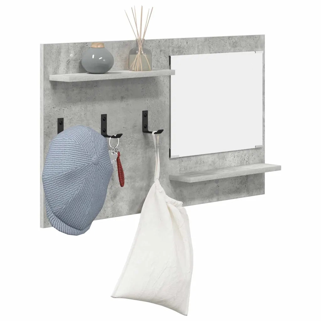 Appendiabiti a muro con specchio Grigio cemento 90 x 10 x 50 cm CFW4933187