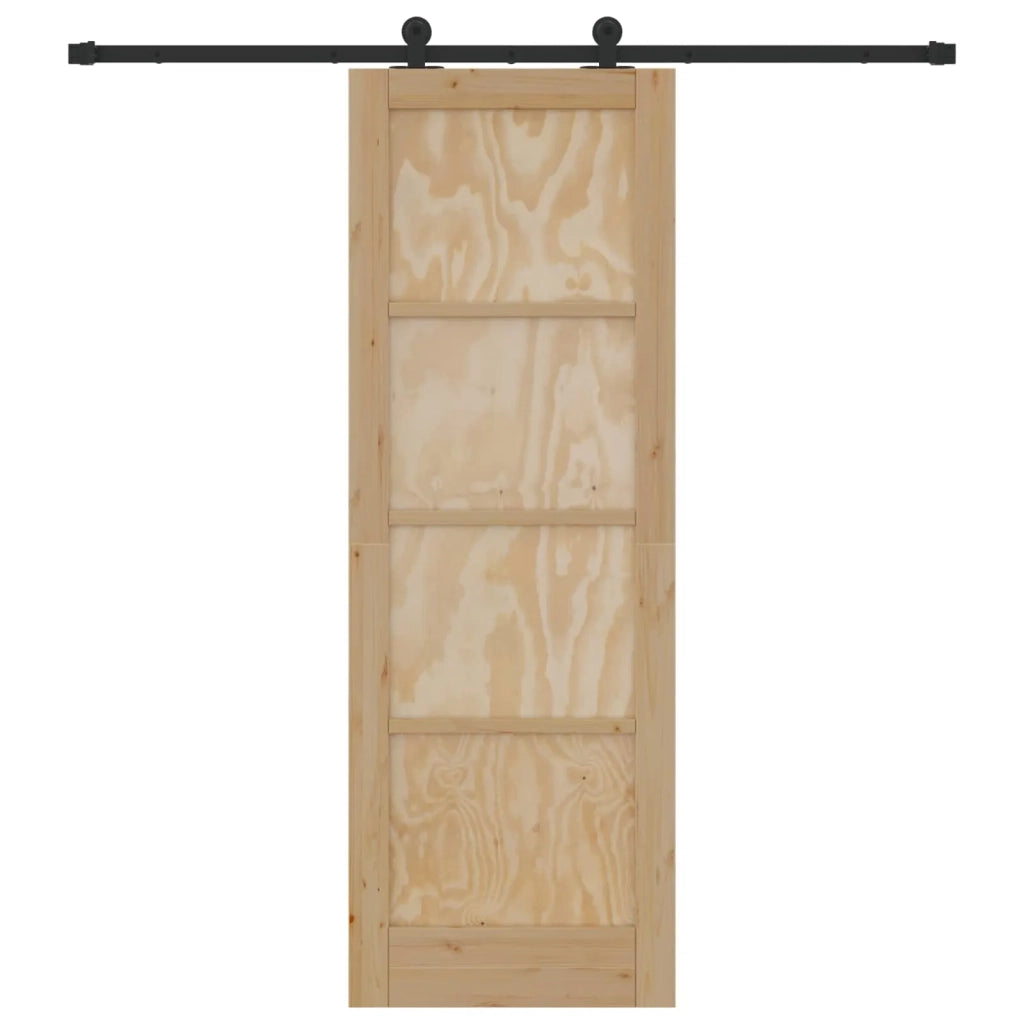 Porta scorrevole Naturale e Nero 73,5 x 211 cm