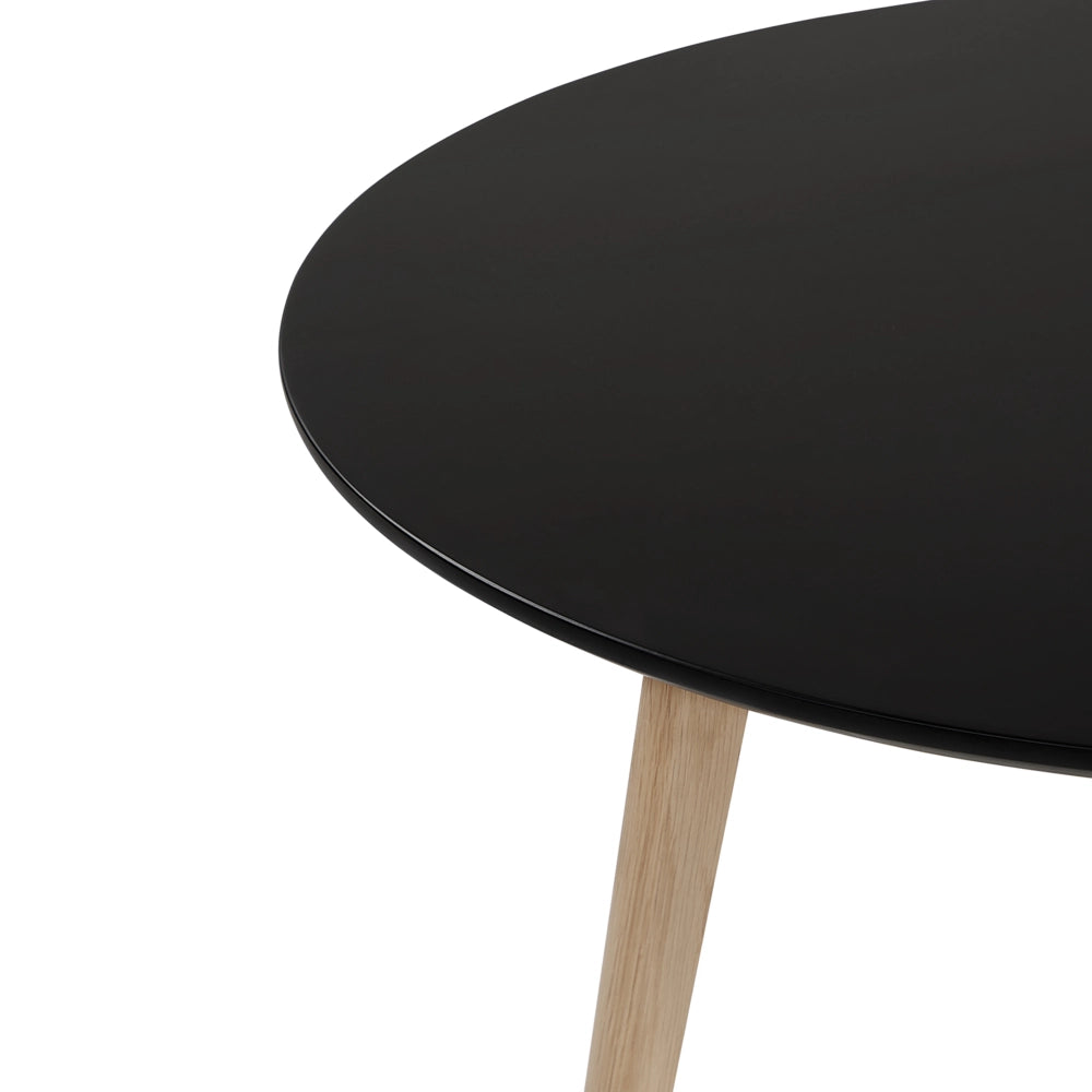 Tavolino Nero Ovale Gambe Treppiede Tavolo In Legno Massello Piano Moderno Contemporaneo