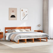 Letto senza Materasso-Struttura Letto Marrone Cera 180x200 cm in Legno di Pino 230557