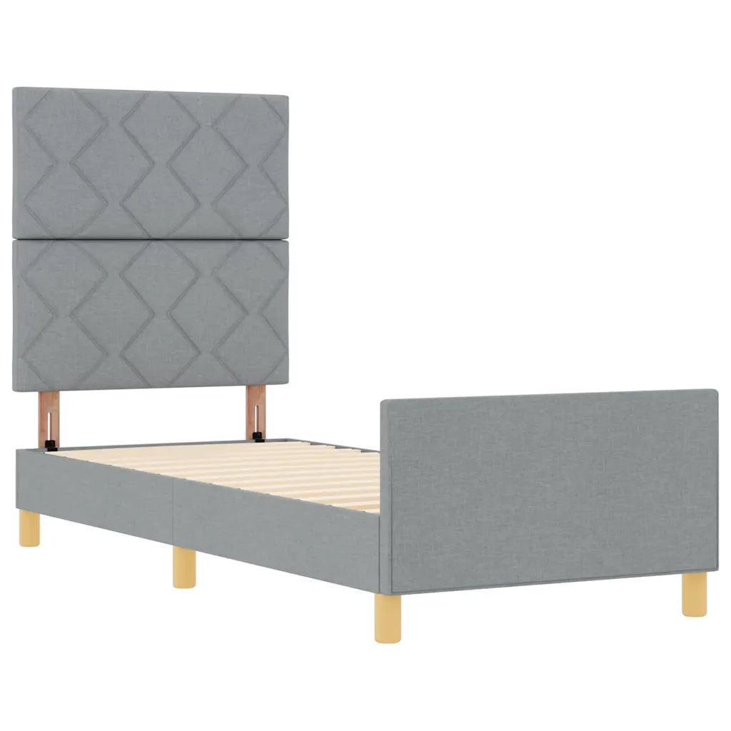 Struttura del letto-Giroletto Grigio chiaro 80 x 200 cm Tessuto 882394