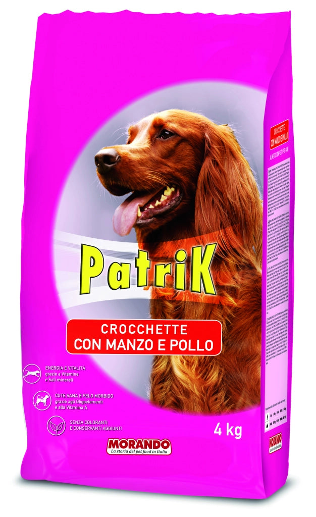 Crocchette per Cani ''Patrik'' Gusto Manzo e Pollo Kg 4 Morando