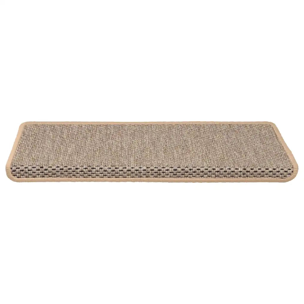 Tappeti Adesivi Scale Aspetto Sisal 15 pz | Gradini per Scale 65x21x4cm Beige Chiaro