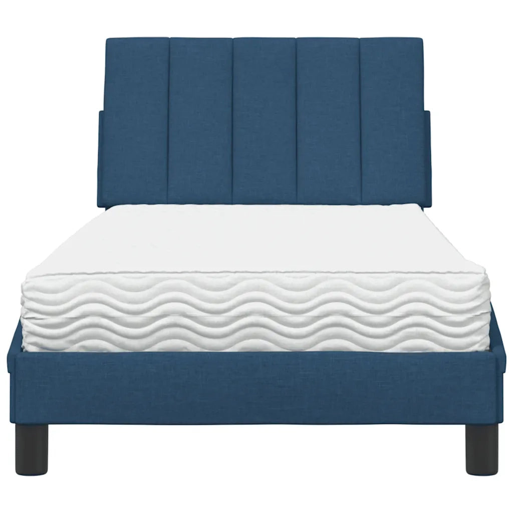 vidaXL Letto con Materasso Blu 90x190 cm in Tessuto