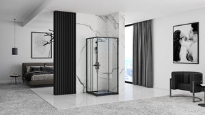 Cabina Doccia Rea Punto Black 90x90 senza piatto doccia