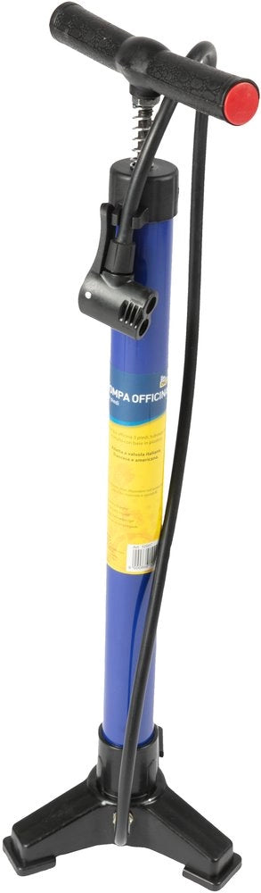 Pompa officina bici tubolare in metallo blu impugnatura ergonomica T