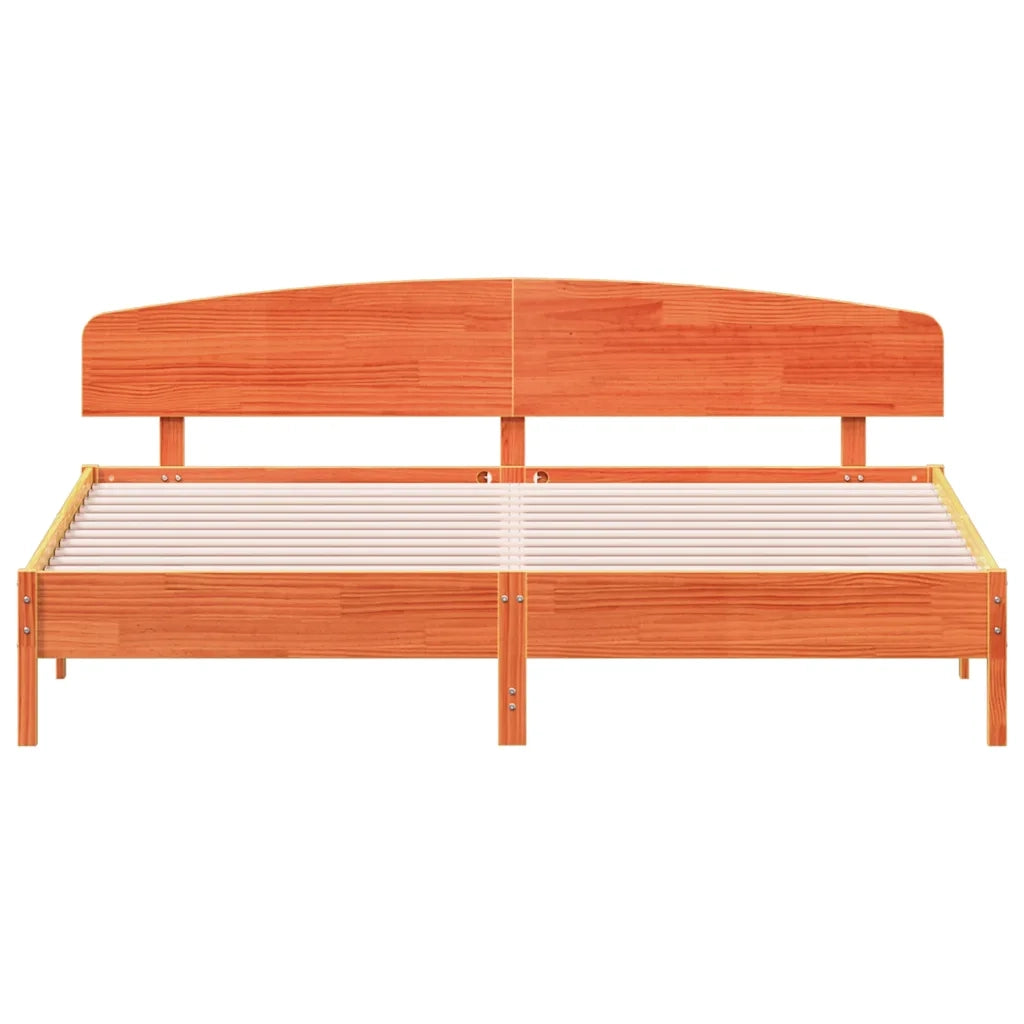Giroletto senza Materasso Marrone Cera 180x200 cm Legno di Pino