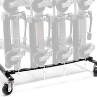 Supporto a rotelle per trasportare e riporre 4 carrelli sposta auto