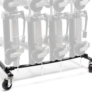 Supporto a rotelle per trasportare e riporre 4 carrelli sposta auto