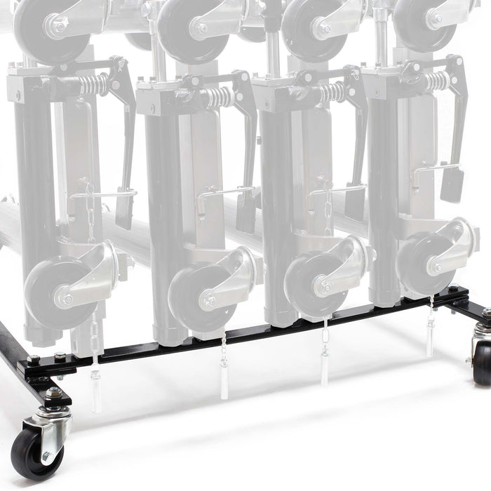 Supporto a rotelle per trasportare e riporre 4 carrelli sposta auto