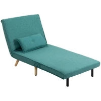 Poltrona convertibile 1 posto divano letto clic-clac 4 in 1 con supporto regolabile in 5 posizioni, cuscino incluso, verde